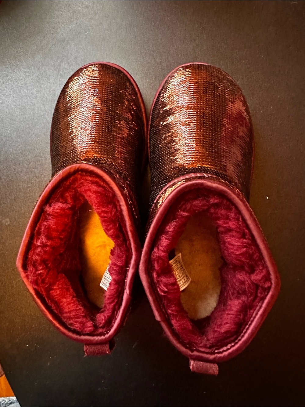 UGG  Burgundy Sequin Suede Boots women size 9 - Picture 6 of 12